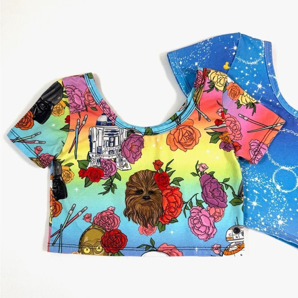 WILD RICH KIDS Girl Star Wars Mickey Crop Top Set 7/8 Galaxy Y2K Inspired - Picture 2 of 16